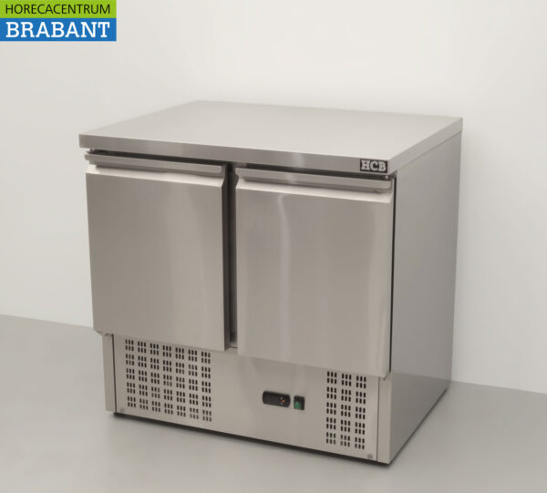 Edelstahl HCB Gekühlte Werkbank 2 Türen 90 cm 230V Horeca – Bild 2