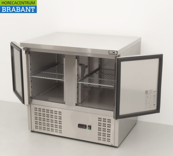 Edelstahl HCB Gekühlte Werkbank 2 Türen 90 cm 230V Horeca – Bild 4