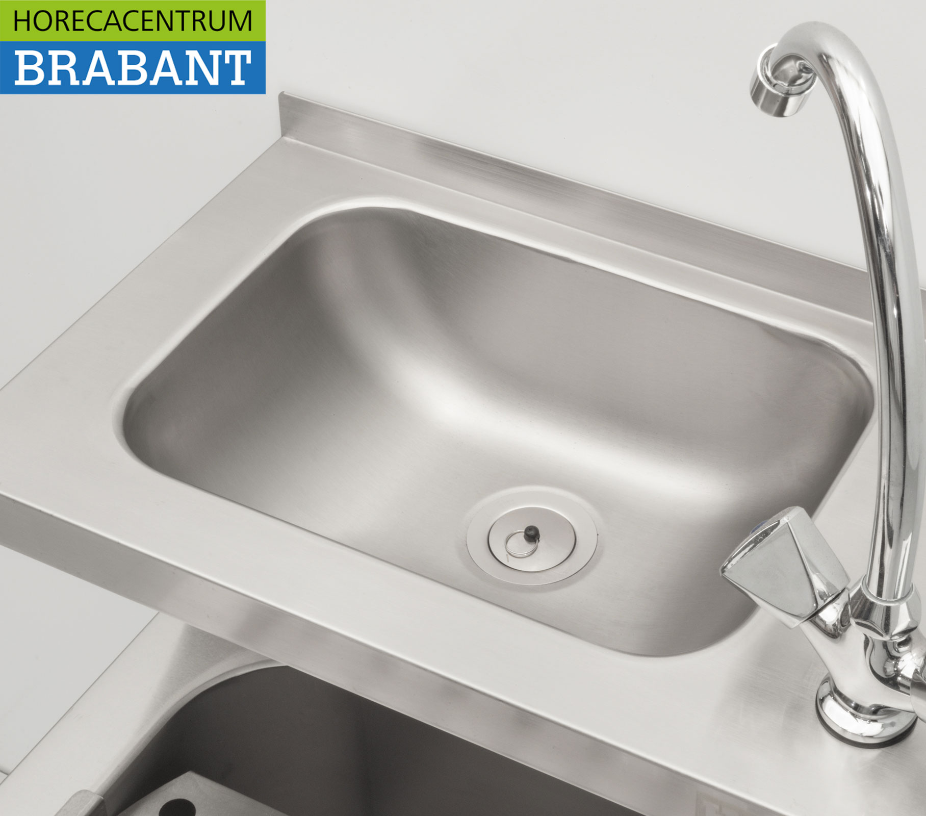 HCB Edelstahl Doppelspüle Ausgussbecken Kombiarmatur 50,5 cm Horeca – Bild 6