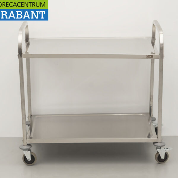 HCB Edelstahl Servierwagen 2 Etagen 95 cm Catering