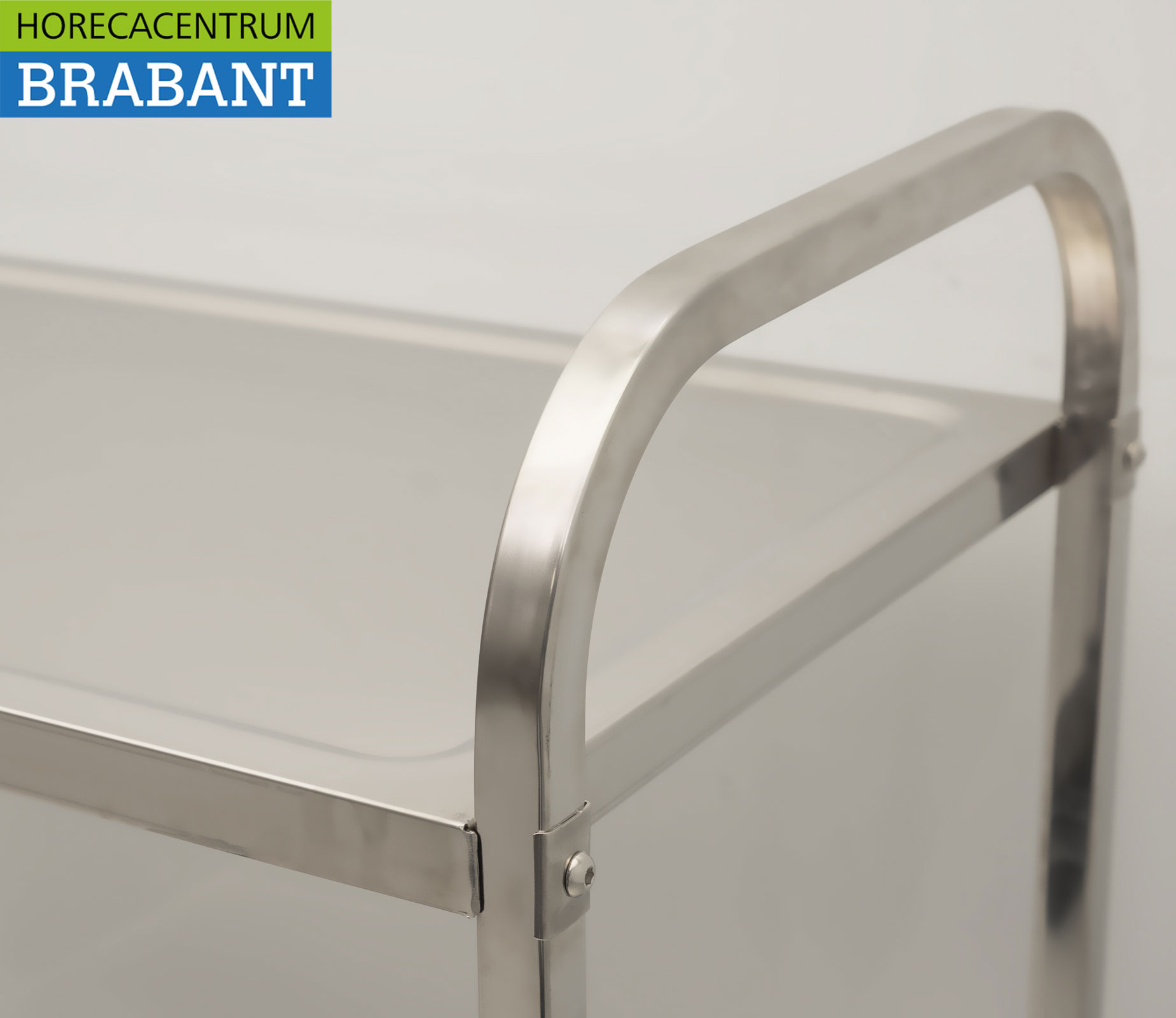 HCB Edelstahl Servierwagen 2 Etagen 95 cm Catering – Bild 4