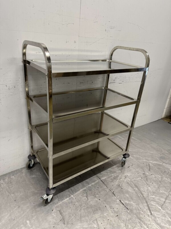 Edelstahl Servierwagen 4 Etagen 95 cm Horeca – Bild 2