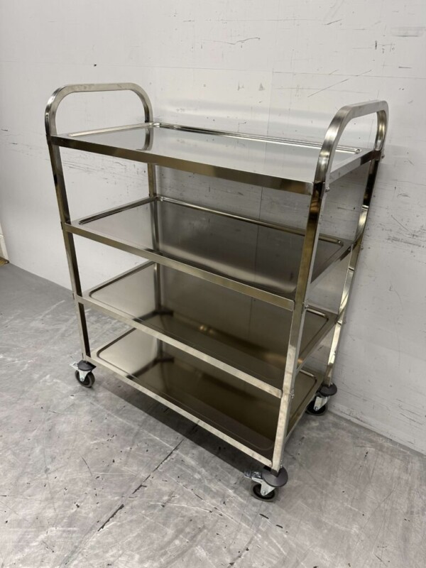 Edelstahl Servierwagen 4 Etagen 95 cm Horeca – Bild 3