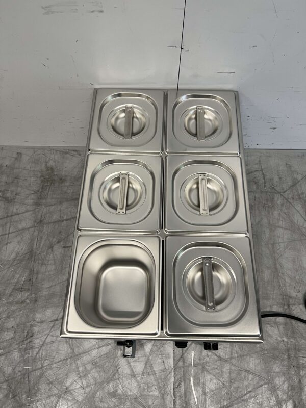 Edelstahl-Bain-Marie 6 x 1/6 GN 230V Horeca – Bild 5