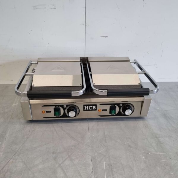 HCB Edelstahl Doppelkontaktgrill Panini Grill gerippt/gerippt 230V Horeca