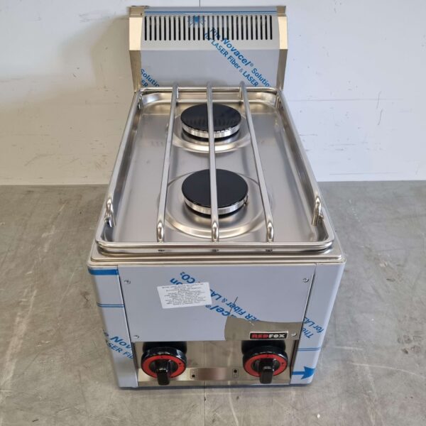 Edelstahl RedFox Aufsatzherd mit 2 Brennern Gaskochfeld 33 cm GAS Horeca