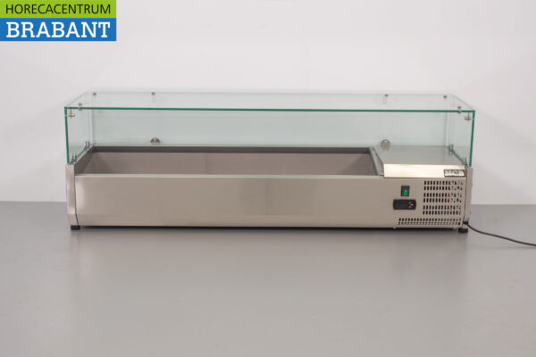 HCB Edelstahl-Vitrine Aufbau Kühlvitrine saladière 6 x 1/3 140 cm Horeca