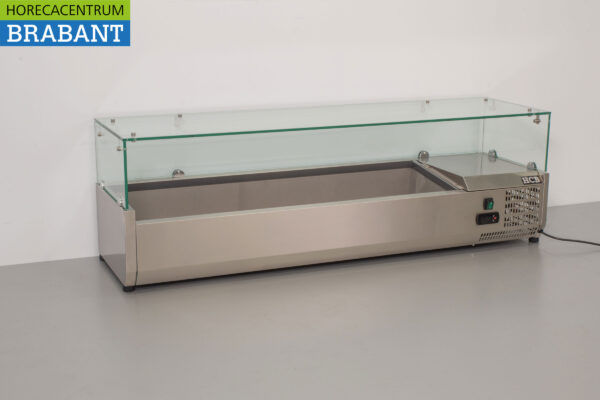 HCB Edelstahl-Vitrine Aufbau Kühlvitrine saladière 6 x 1/3 140 cm Horeca – Bild 3