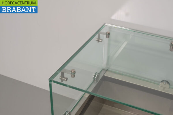 HCB Edelstahl-Vitrine Aufbau Kühlvitrine saladière 6 x 1/3 140 cm Horeca – Bild 4