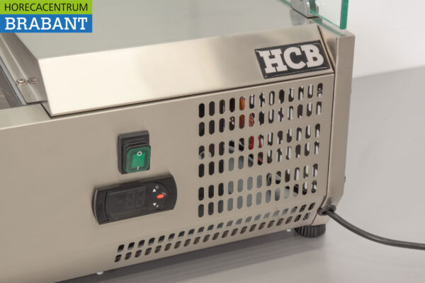 HCB Edelstahl-Vitrine Aufbau Kühlvitrine saladière 6 x 1/3 140 cm Horeca – Bild 7
