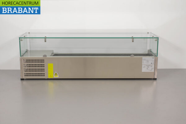 HCB Edelstahl-Vitrine Aufbau Kühlvitrine saladière 6 x 1/3 140 cm Horeca – Bild 8