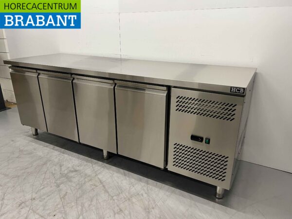 Gekühlte Werkbank aus Edelstahl 4 Türen 223 cm 230V Horeca – Bild 2