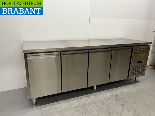 Gekühlte Werkbank aus Edelstahl 4 Türen 223 cm 230V Horeca – Bild 3