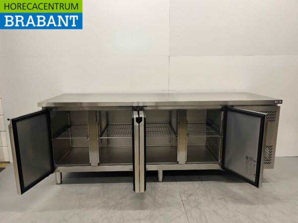 Gekühlte Werkbank aus Edelstahl 4 Türen 223 cm 230V Horeca – Bild 4