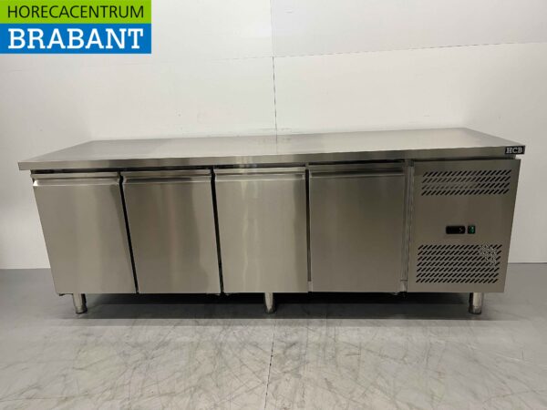 Gekühlte Werkbank aus Edelstahl 4 Türen 223 cm 230V Horeca