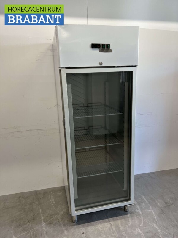 Edelstahl Glastürkühlschrank 2/1 GN 650 Liter 230V Horeca