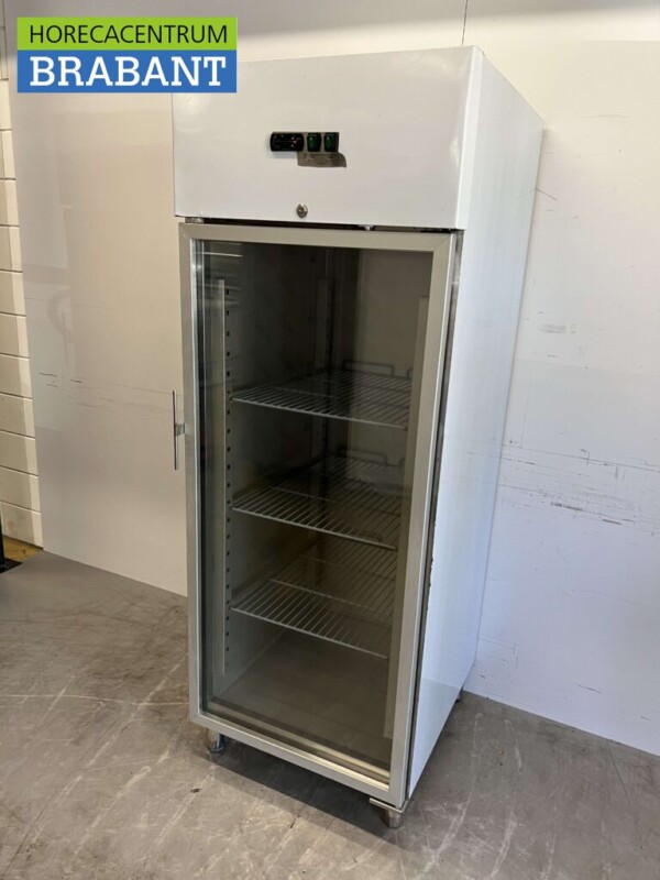 Edelstahl Glastürkühlschrank 2/1 GN 650 Liter 230V Horeca – Bild 3