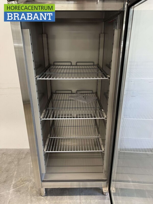 Edelstahl Glastürkühlschrank 2/1 GN 650 Liter 230V Horeca – Bild 4