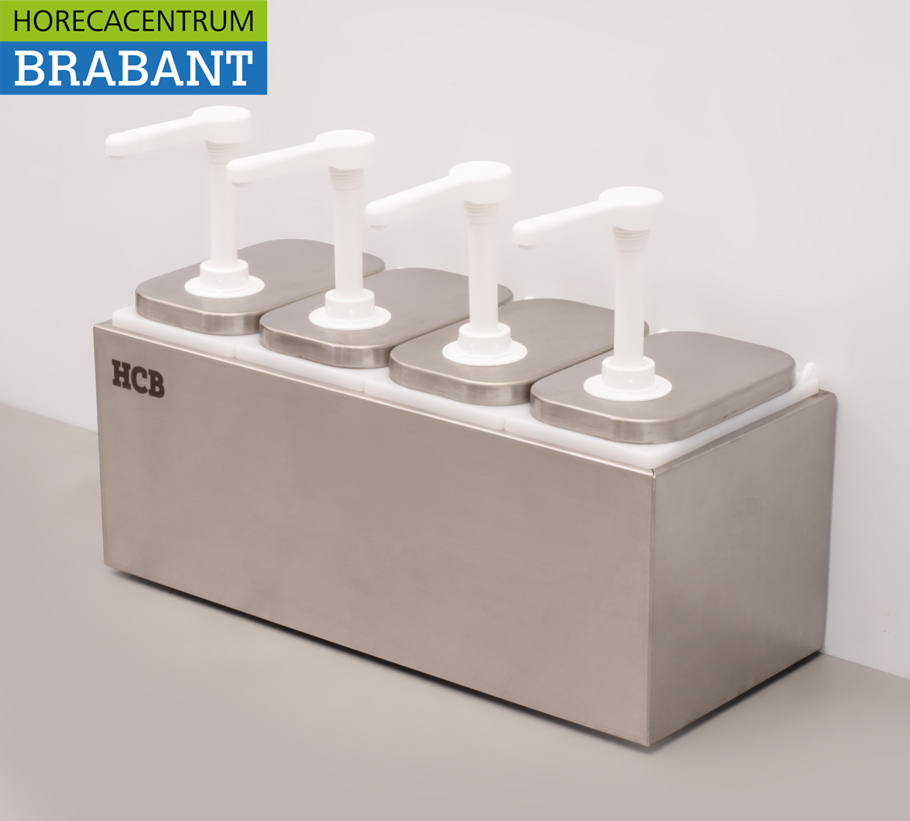 HCB Edelstahl Double Sauce Bar Sauce Pump Sauce Dispenser 4 x 2 Liter Horeca – Bild 2