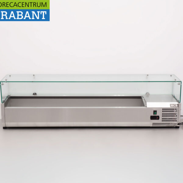 HCB Edelstahl Aufsatzvitrine Aufsatzvitrine saladière 8 x 1/4 GN 160 cm Horeca