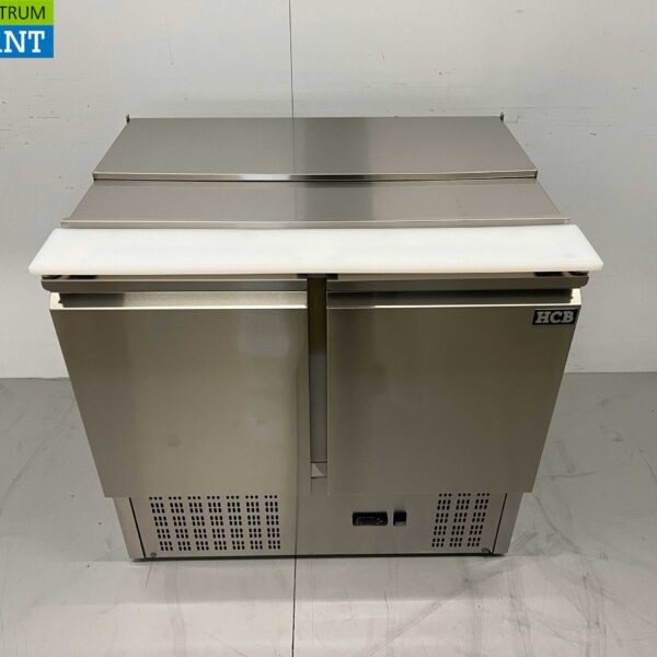 Edelstahl HCB Saladette Gekühlte Werkbank 2 Türen 1/1 GN 90 cm 230V Horeca