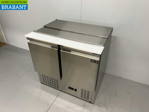 Edelstahl HCB Saladette Gekühlte Werkbank 2 Türen 1/1 GN 90 cm 230V Horeca – Bild 2