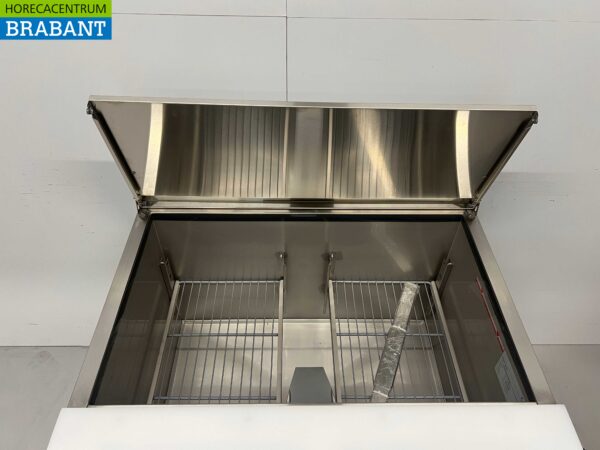Edelstahl HCB Saladette Gekühlte Werkbank 2 Türen 1/1 GN 90 cm 230V Horeca – Bild 5