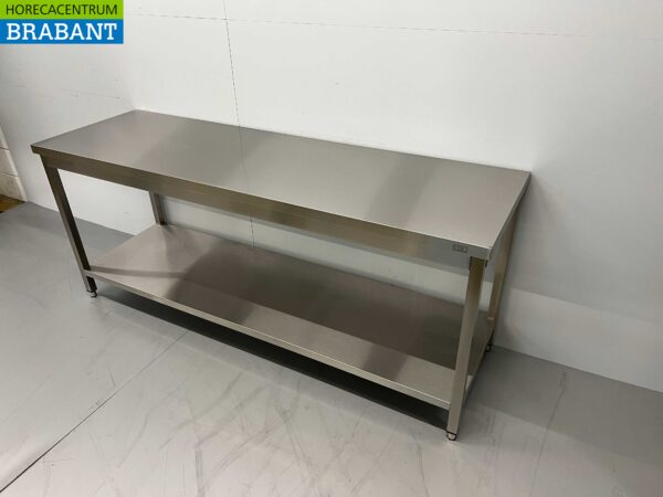 Edelstahl Arbeitstisch Basic-line 200 x 60 x 85 cm Catering – Bild 2