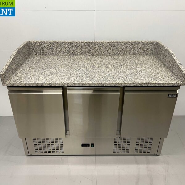 HCB Pizza-Werkbank aus Edelstahl Pizzatisch Saladette 140 cm 230V Horeca