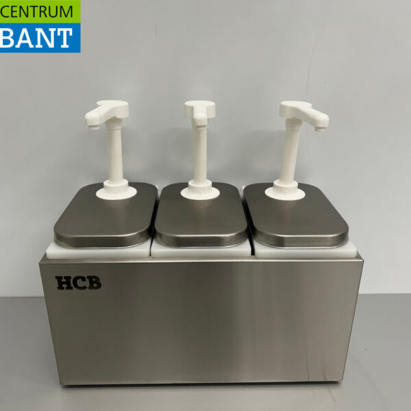HCB Edelstahl Double Sauce Bar Sauce Pump Sauce Dispenser 3 x 2 Liter Horeca