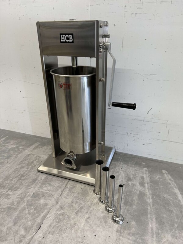 Edelstahl Vertikale Füllung Dose Stopper Wurstfüller 15 Liter Catering Metzgerei – Bild 2