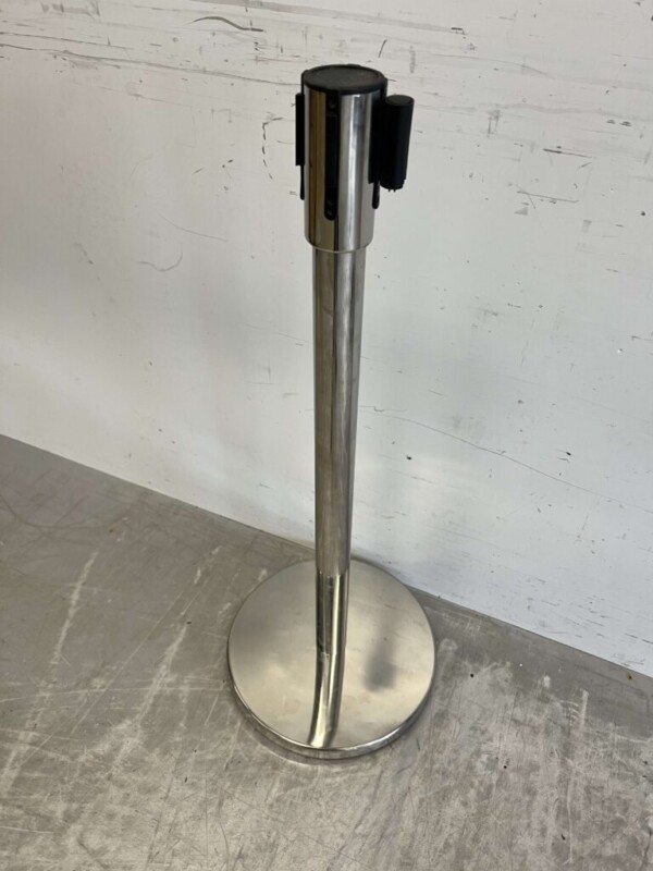 Saro Absperrpfosten Schwarz mit Zugband 180 cm Horeca – Bild 3
