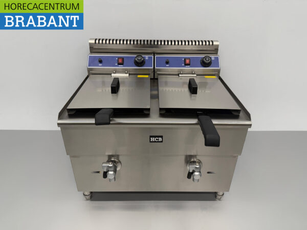 HCB Edelstahl-Doppelfritteuse Frittieren 2 x 14 Liter PROPAAN GAS Catering