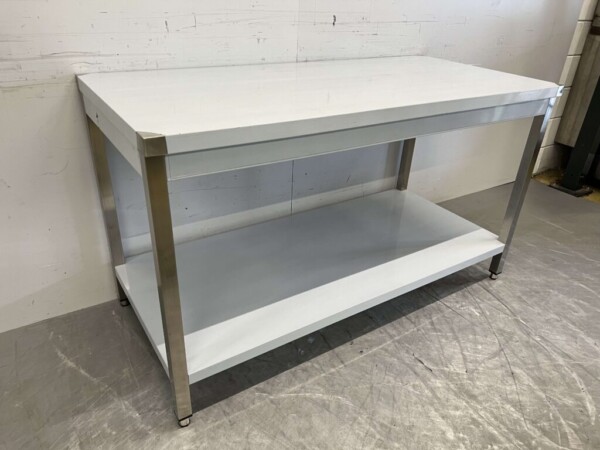 HCB Arbeitstisch Basic-line aus Edelstahl 150 x 70 x 85 cm Catering – Bild 2