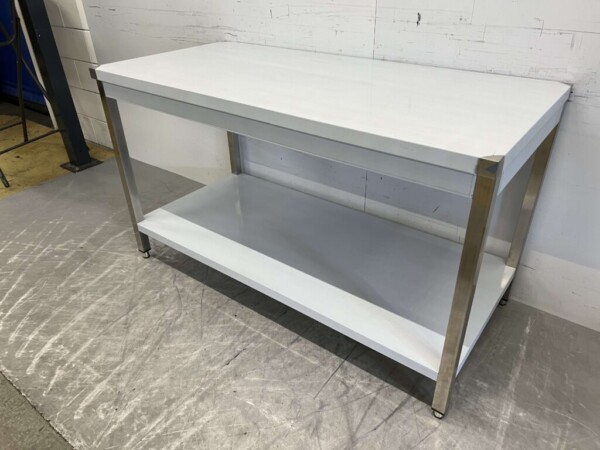 HCB Arbeitstisch Basic-line aus Edelstahl 150 x 70 x 85 cm Catering – Bild 3
