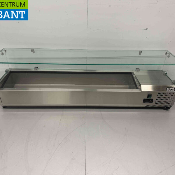 Edelstahl HCB Aufsatz-Vitrine Aufsatz-Kühlvitrine Salatiere 7 x ¼ GN 150 cm Horeca