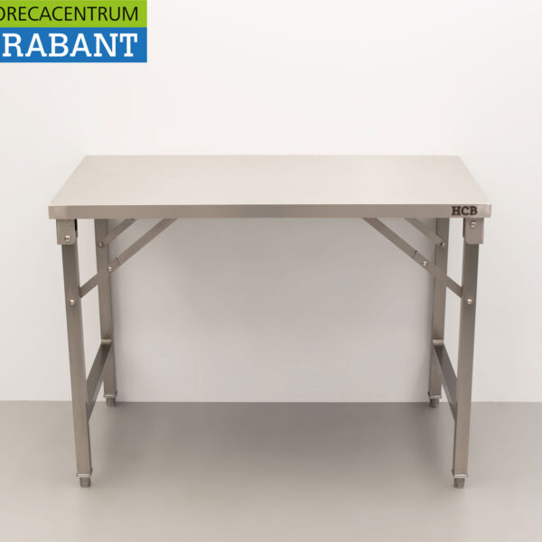 HCB Zusammenklappbarer Arbeitstisch aus Edelstahl 120 x 70 x 85 cm Catering