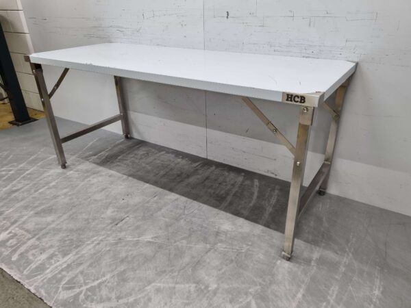Zusammenklappbarer Arbeitstisch aus Edelstahl 180 x 70 x 85 cm Catering – Bild 2