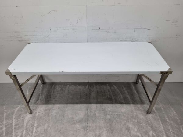 Zusammenklappbarer Arbeitstisch aus Edelstahl 180 x 70 x 85 cm Catering – Bild 4