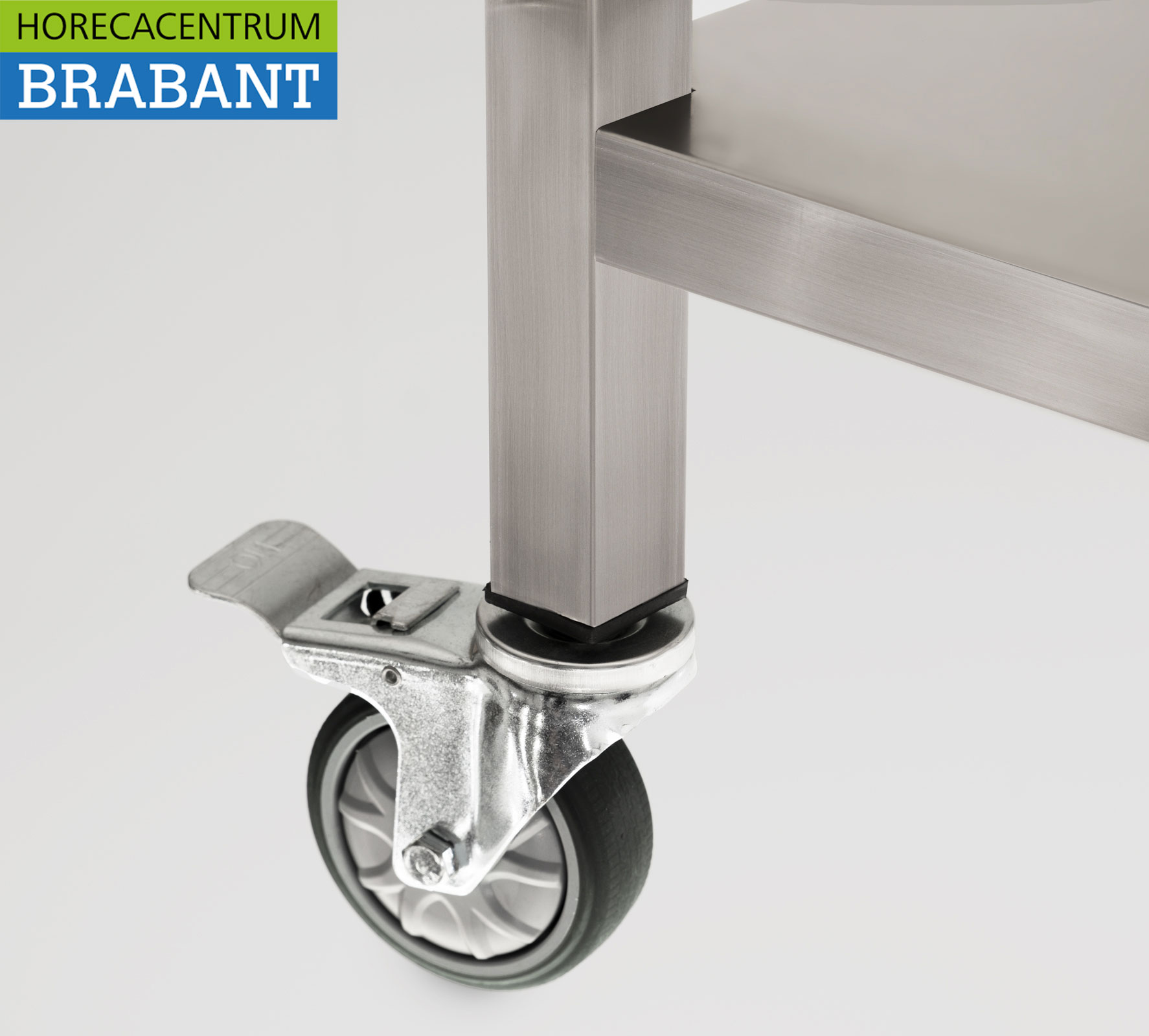 HCB Mobiler Arbeitstisch auf Rädern aus Edelstahl 180 x 70 x 85 cm Catering – Bild 7