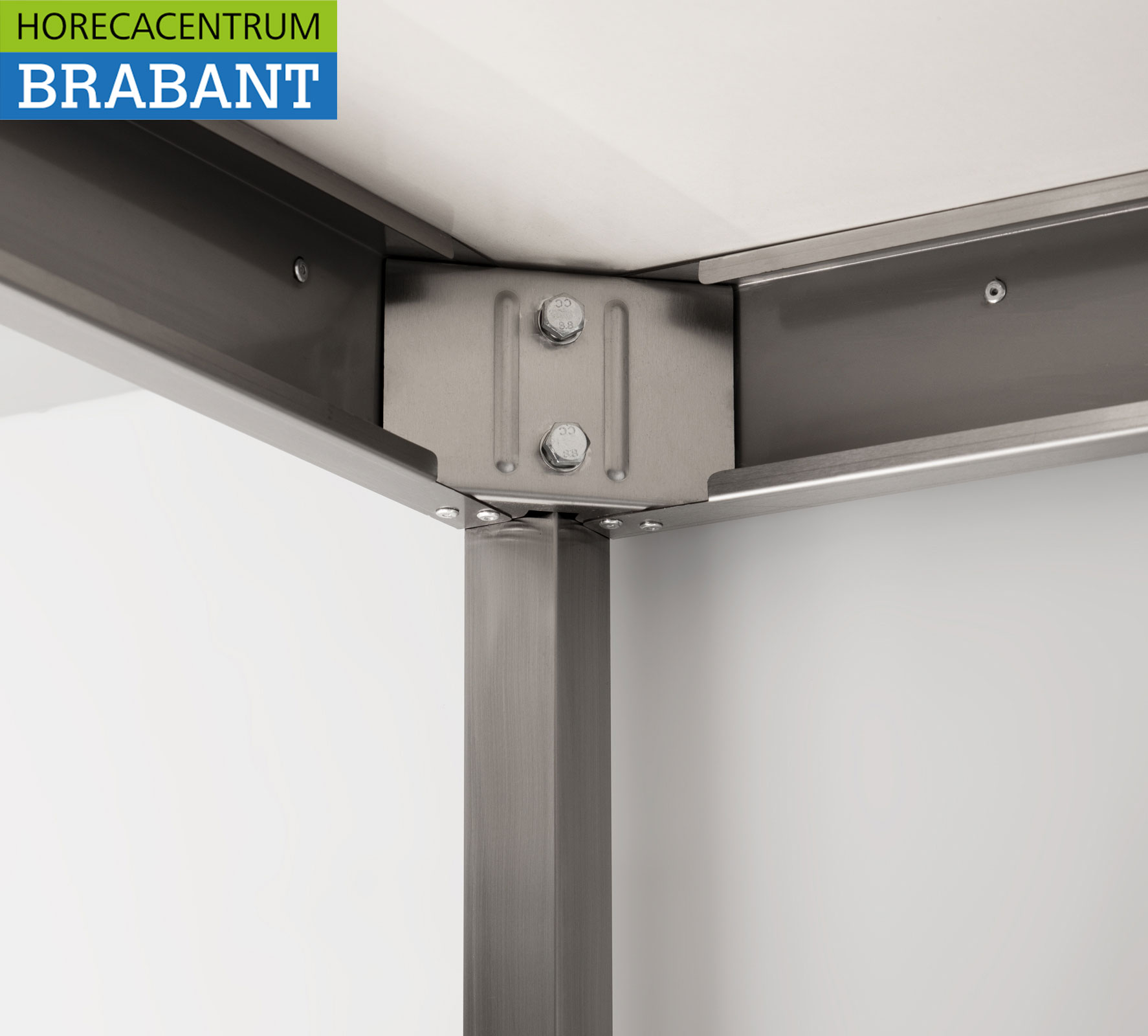 HCB Edelstahl Mobiler Arbeitstisch auf Rädern 140 x 70 x 85 cm Catering – Bild 5