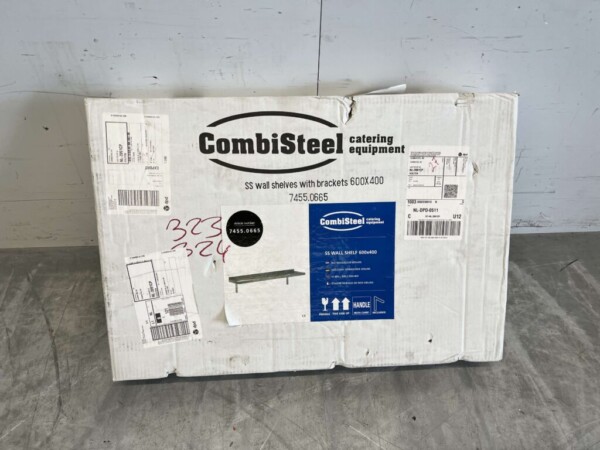 Edelstahl Wandregal mit Halterungen 60 x 40 cm Catering