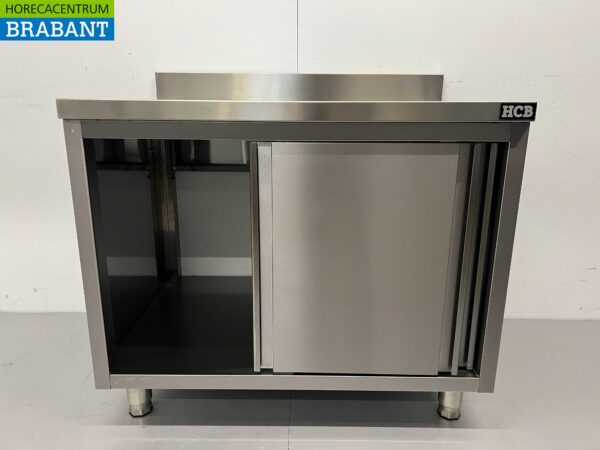 Edelstahlspüle Spülbecken Schiebetüren Premium-line 100 cm Horeca – Bild 6
