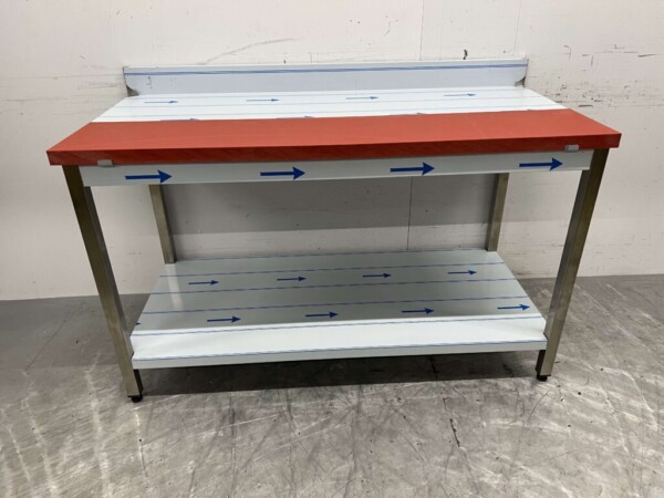 Edelstahl Polyethylen PE Schneidetisch Arbeitstisch 150 cm Catering Metzgerei