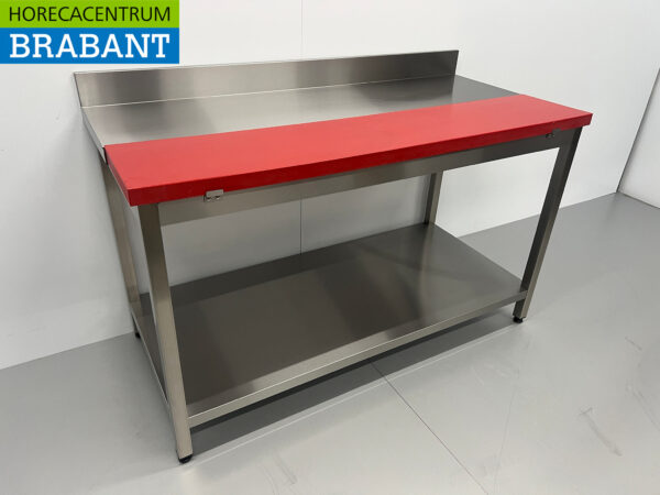 Edelstahl Polyethylen PE Schneidetisch Arbeitstisch 150 cm Catering Metzgerei – Bild 3
