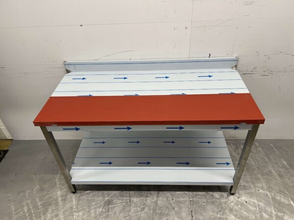 Edelstahl Polyethylen PE Schneidetisch Arbeitstisch 150 cm Catering Metzgerei – Bild 4