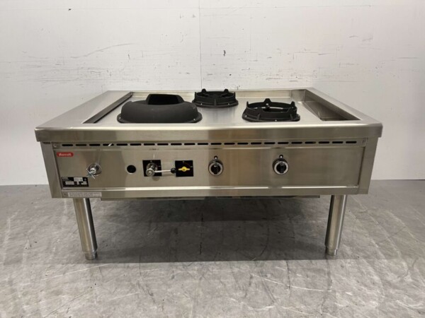 Edelstahl Nayati Wok Tisch Wok Herd 3 Brenner 150 cm Propan Gas Catering