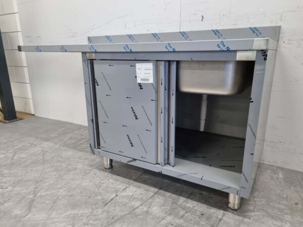 Edelstahlspüle Doppelspülen Premium-line 2 Schiebetüren 160 cm Catering – Bild 5