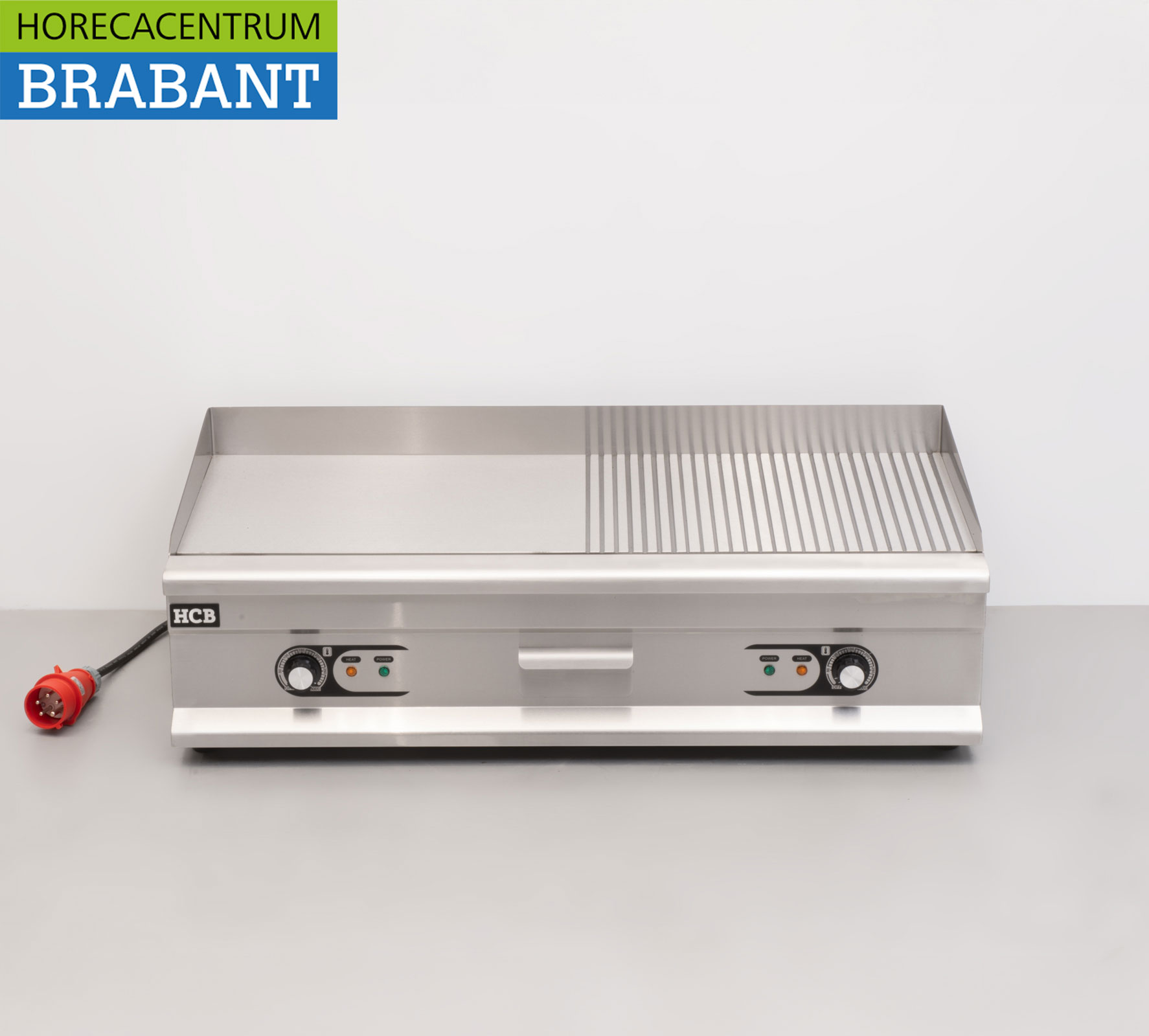 HCB Edelstahl Grillplatte Grillplatte 1/2 Riffelblech 100 cm 400V Horeca