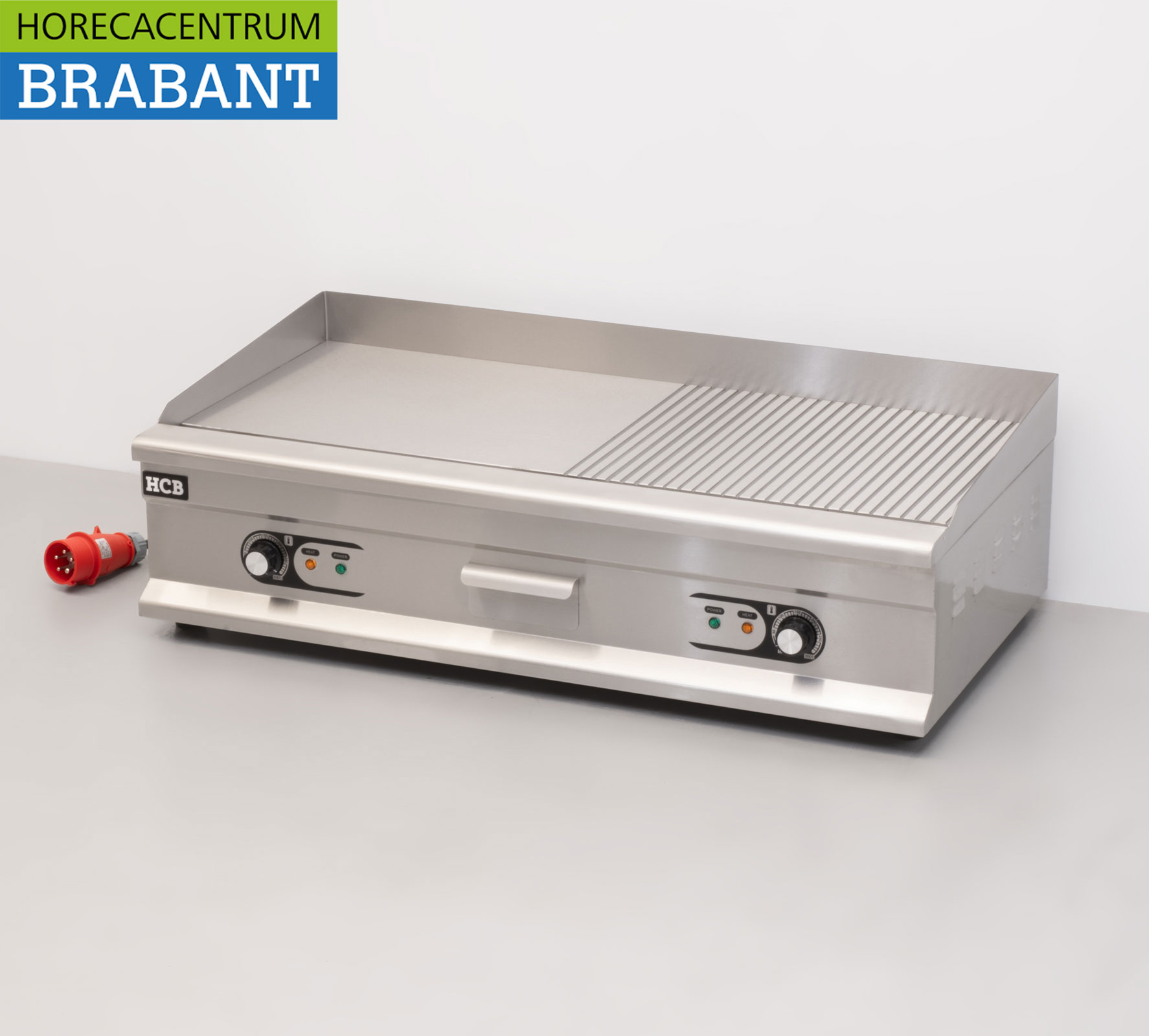HCB Edelstahl Grillplatte Grillplatte 1/2 Riffelblech 100 cm 400V Horeca – Bild 2